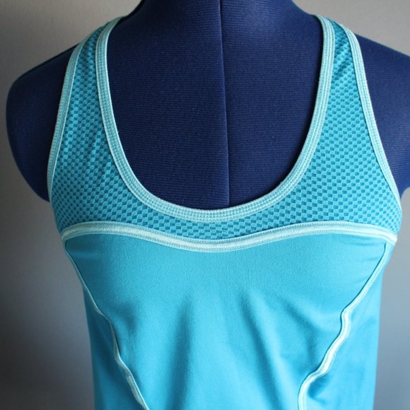 Blue Racerback With Shelf Bra Running Tank Top S - Picture 2 of 8
